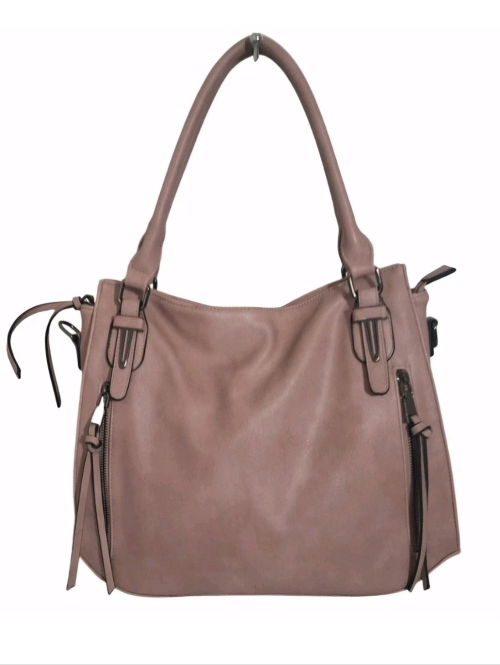 Realer Mauve Blush Concealed Carry Hobo Purse Women Faux Leather Shoulder Bag